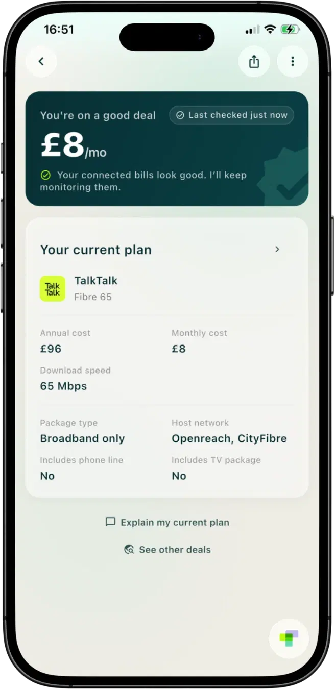 Taupia broadband plan tracking screen